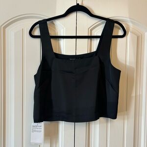 Abercrombie Black Satin Square Neck Top NWT